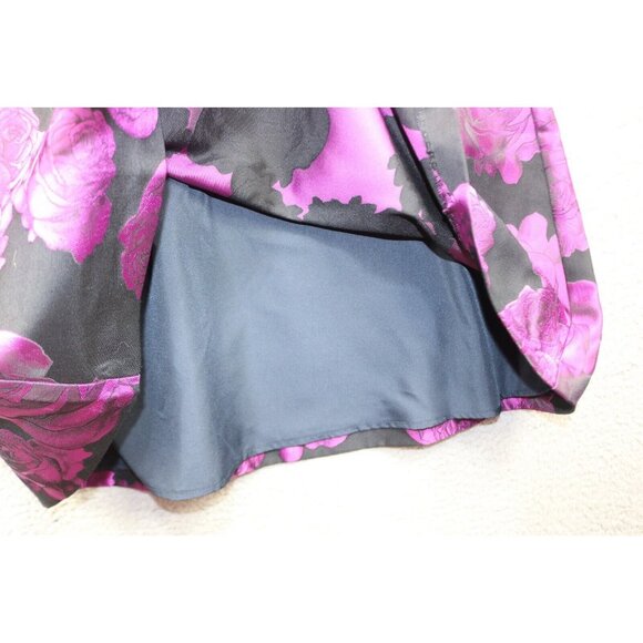 RSVP by Talbots Black w/Purple Iridescent Roses Dress-Size 2-Whimsigoth-Lined - Picture 5 of 10